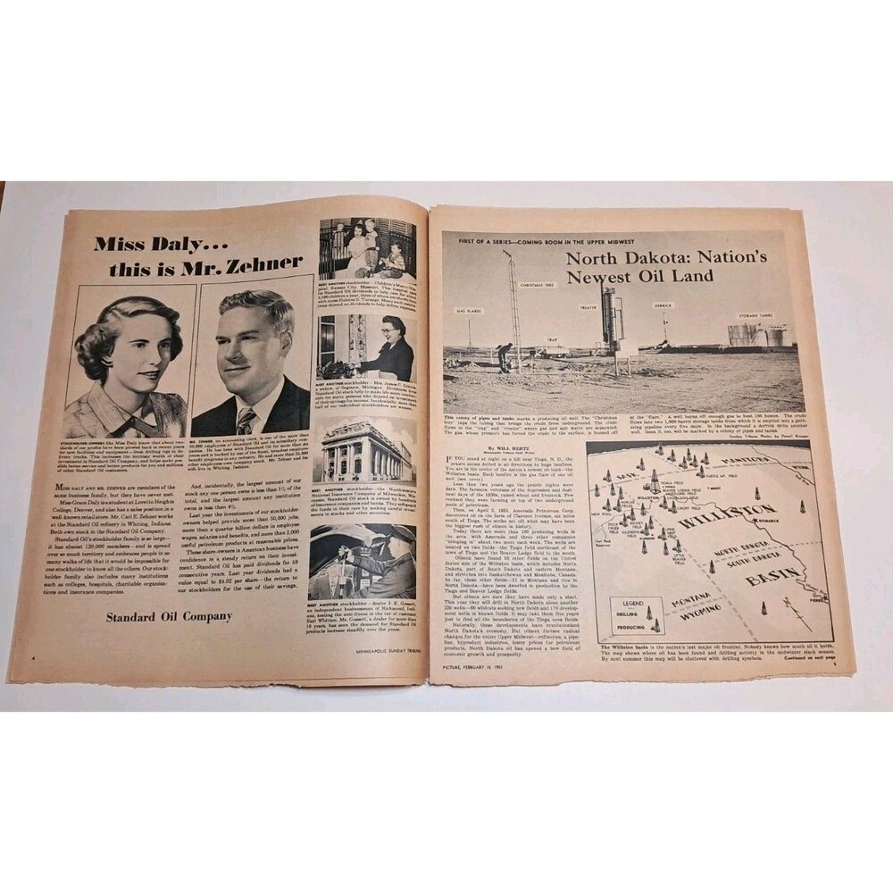 Picture Roto Magazine Minneapolis Sunday Tribune 2/15/1953 North Dakota Oil Boom - Picture 2 of 7